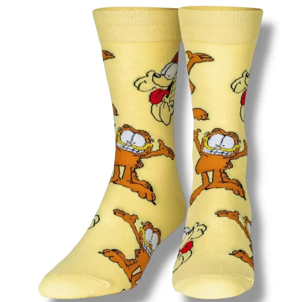 Odd Sox Unisex Nickelodeon Garfield the Cat Novelty Crew Socks Mens Shoe 6 to 12